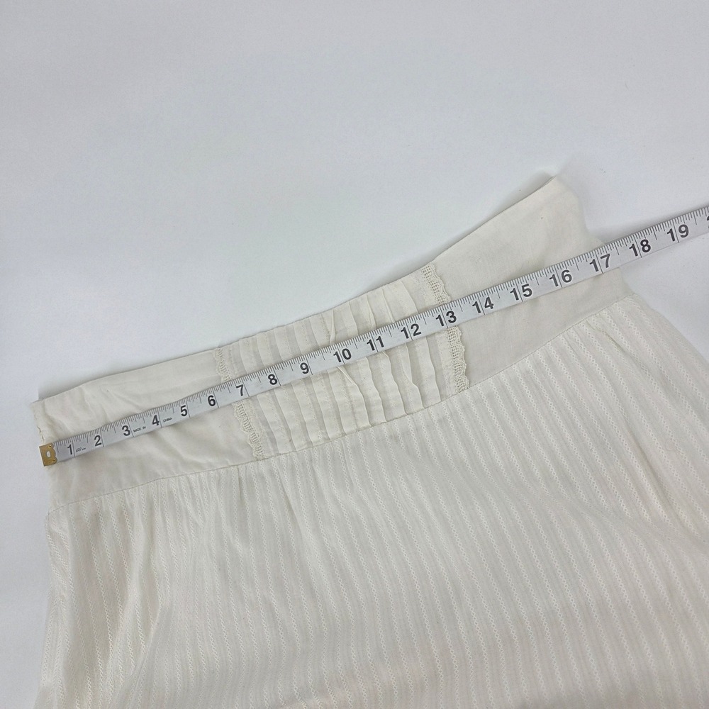 Free People Skirt Large Ivory Eyelet Lace Boho Cottagecore High Low Tiered Skirt - Picture 4 of 8